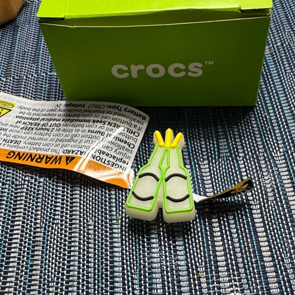 CROCS Green and White  Jibbitz Charm